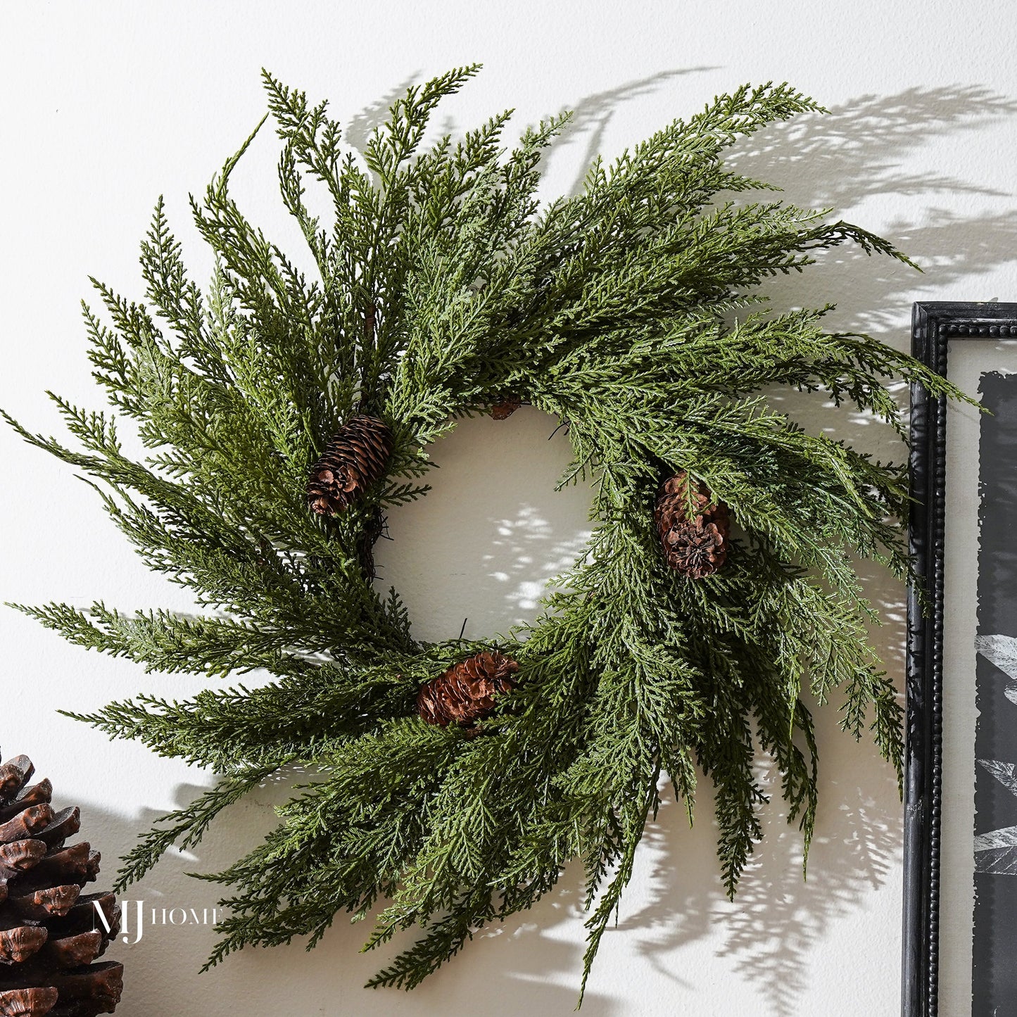 Real Touch Cedar and Pinecone Small Wreath