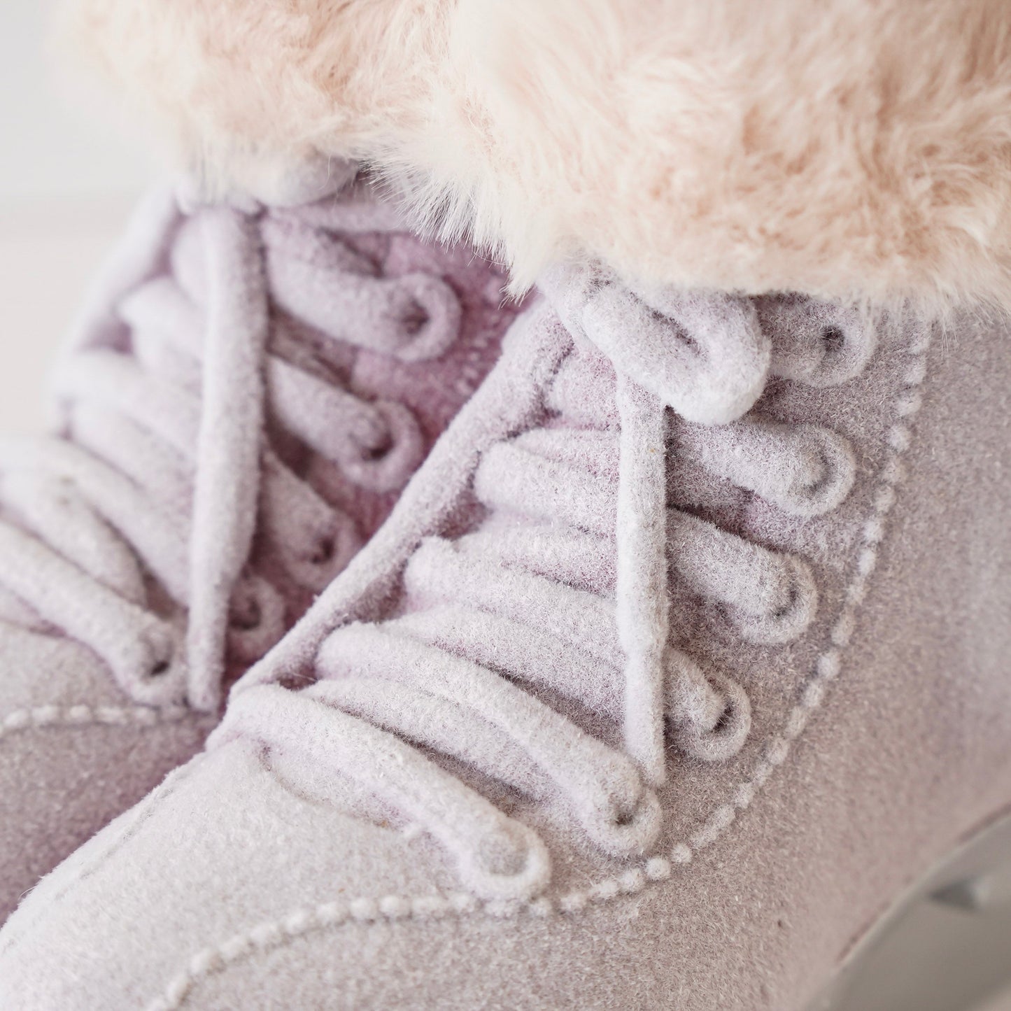 Fuzzy Pink Ice Skates Planter | Faux Fur Trim