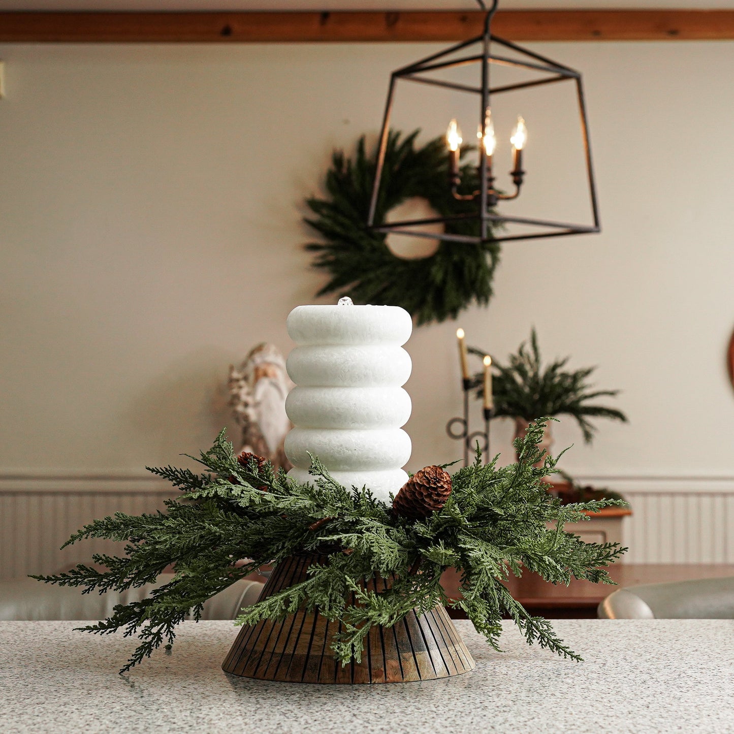 Real Touch Cedar and Pinecone Small Wreath
