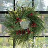 Cynthia Mixed Greenery and Red Berry Wreath