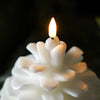 Flameless White Pinecone Candle