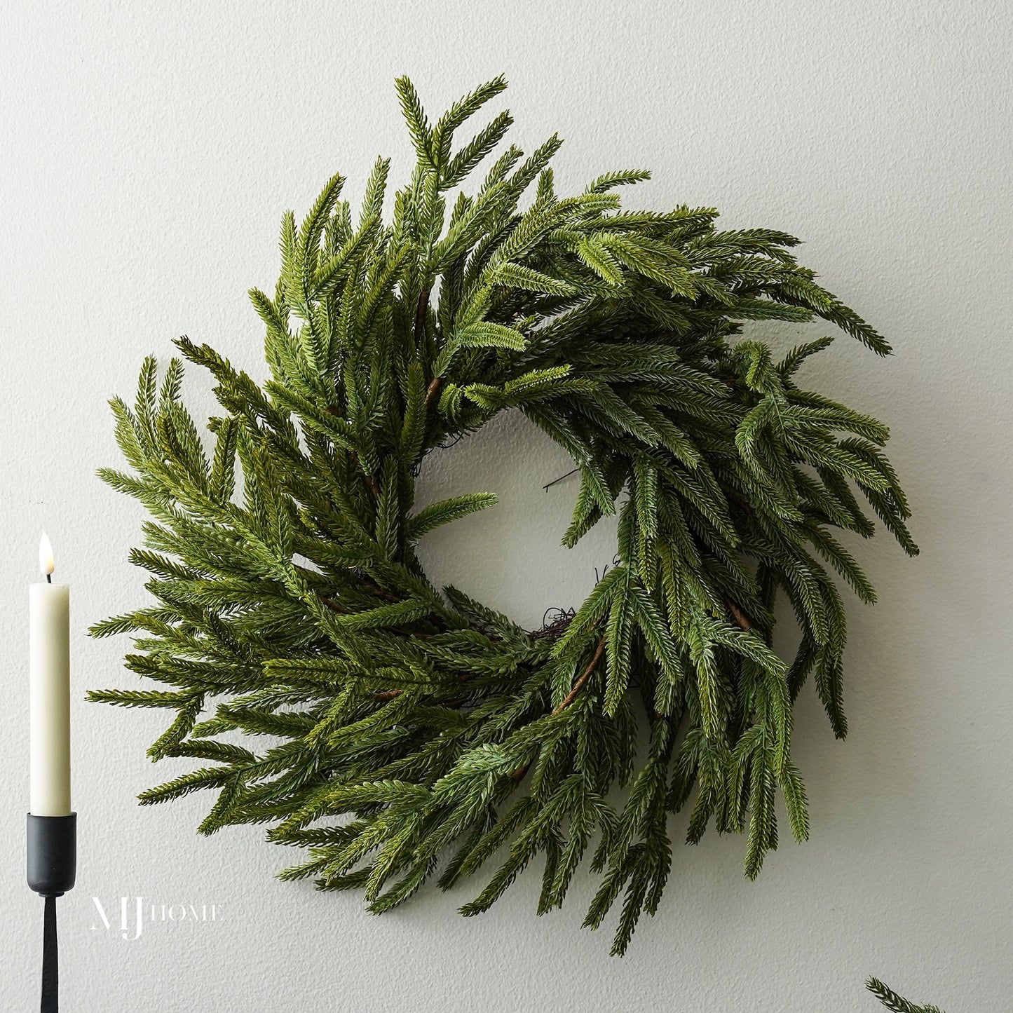 Real Touch Blissful Norfolk Pine Wreath | Small