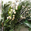 Mixed Greenery and Cream Berry Wreath