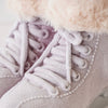 Fuzzy Pink Ice Skates Planter | Faux Fur Trim