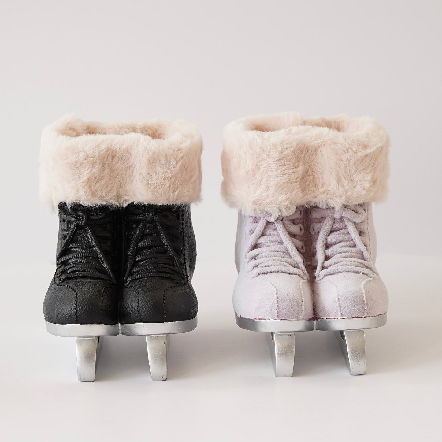 Black Ice Skates with Fur