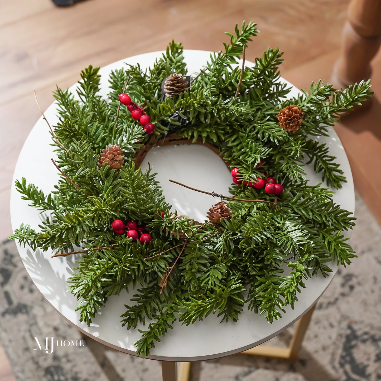 Real Touch Pine Berry Candle Ring