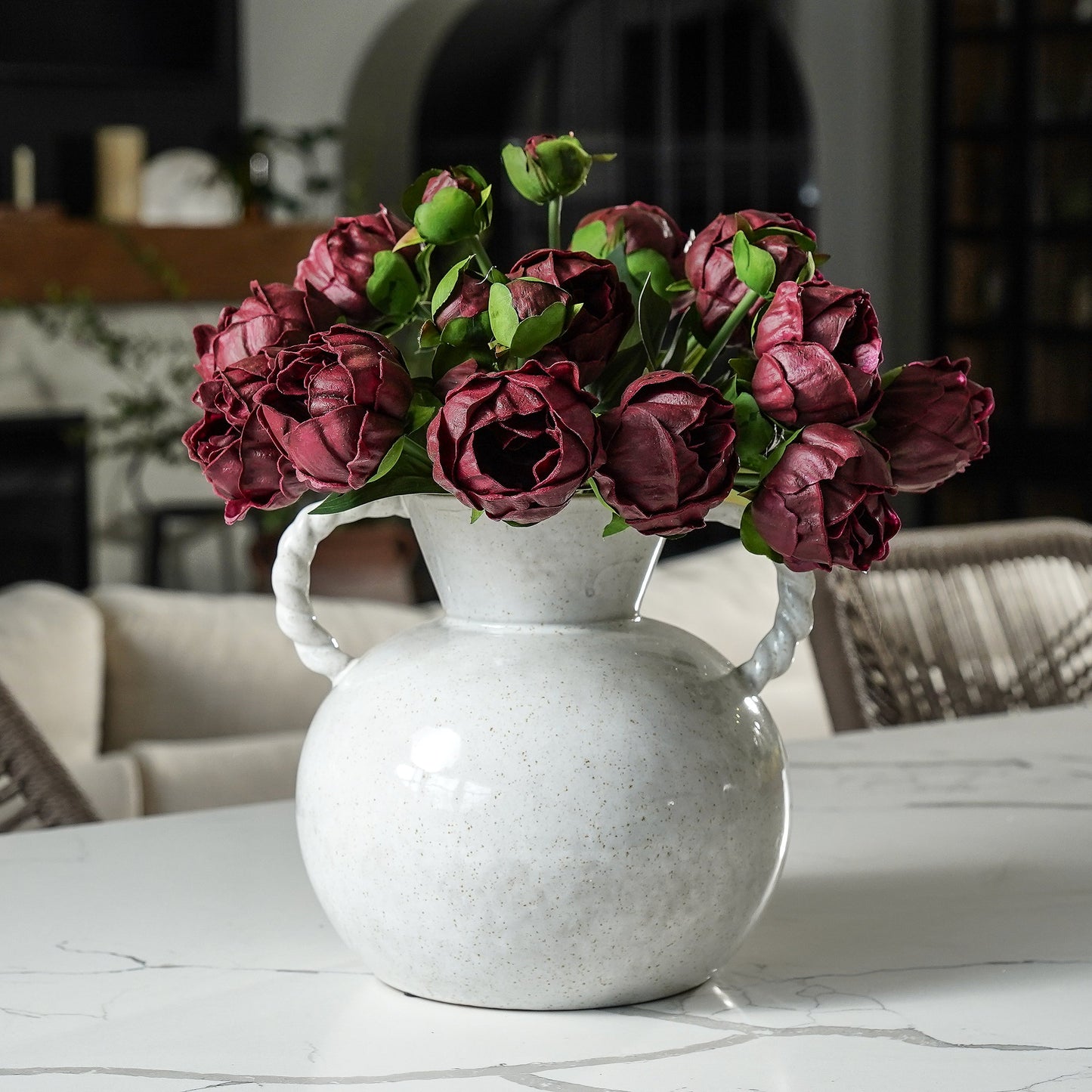 Real Touch Peony Bunch | Deep Purple