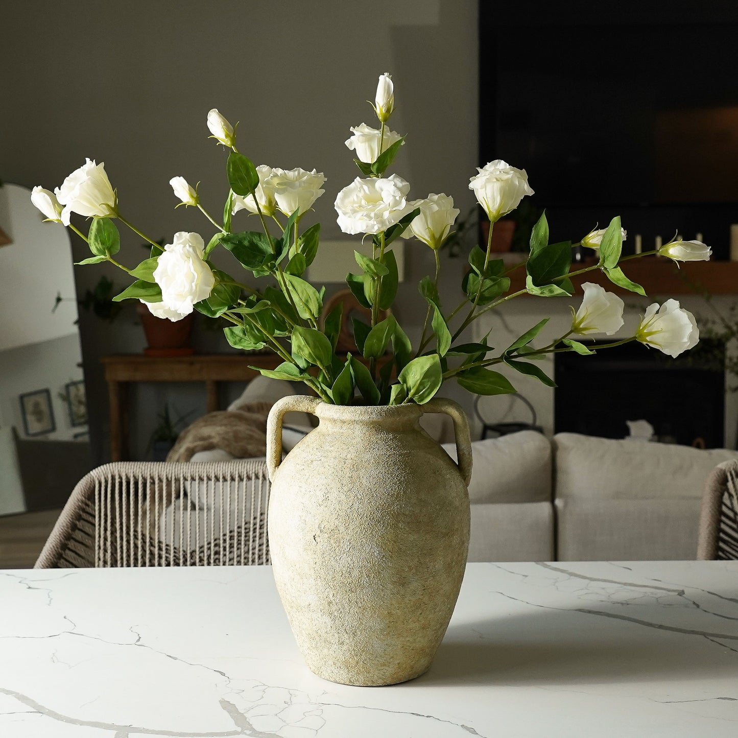 Real Touch Rose Stem | White
