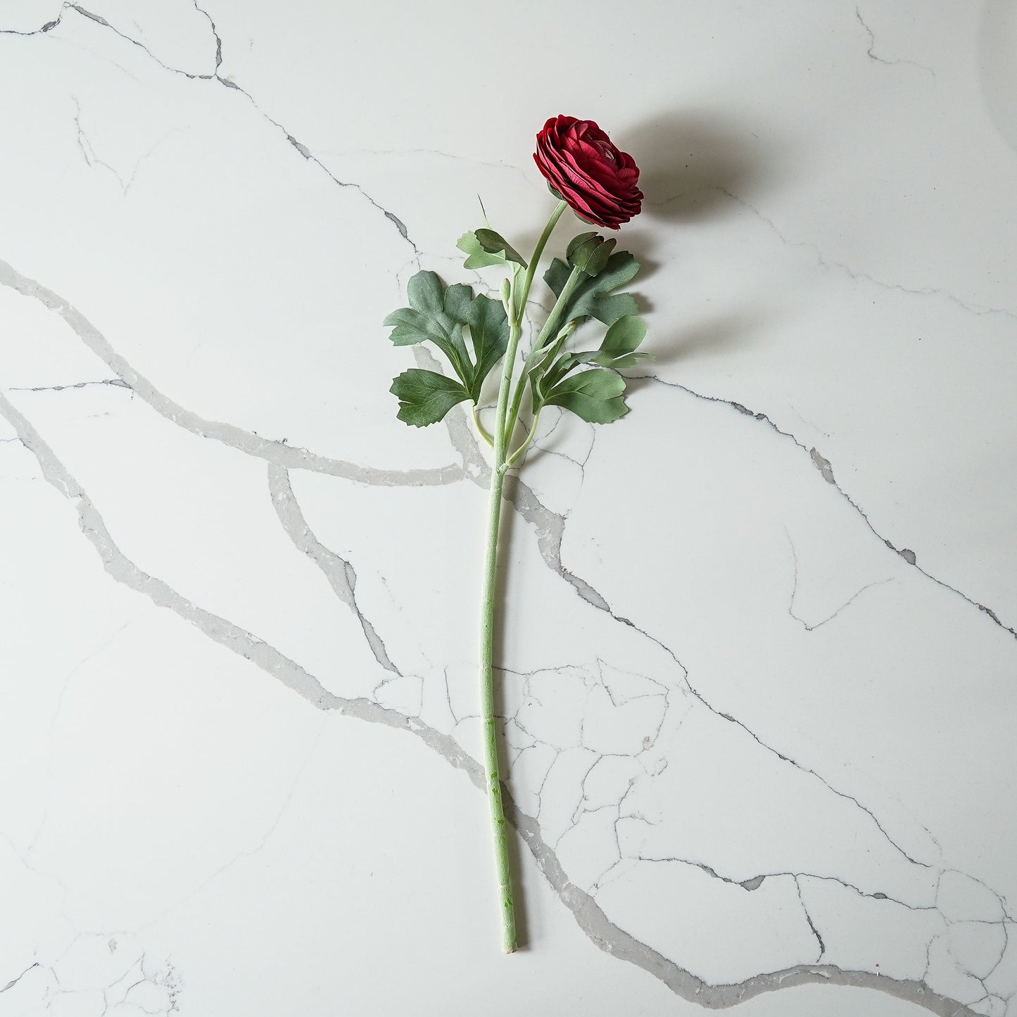 Real Touch Ranunculus Stem | Deep Red