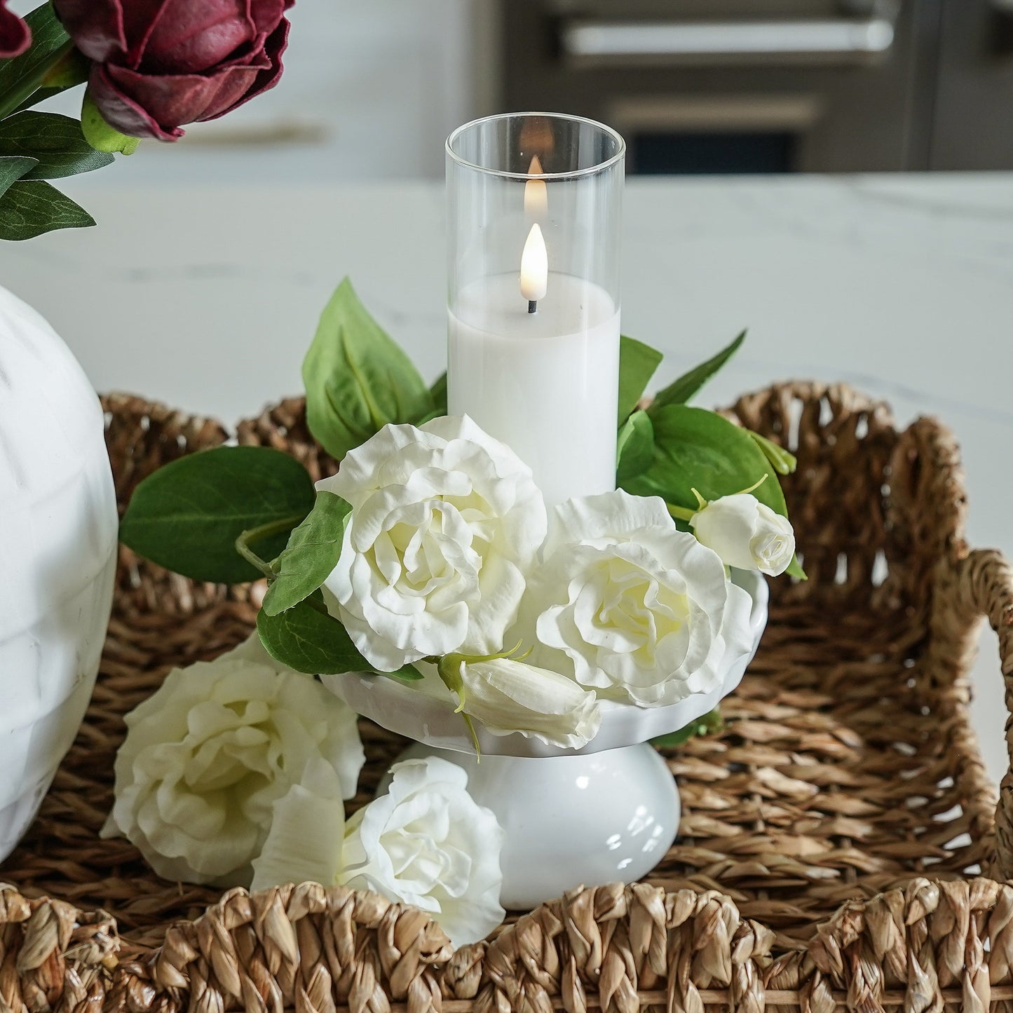 Real Touch Rose Stem | White