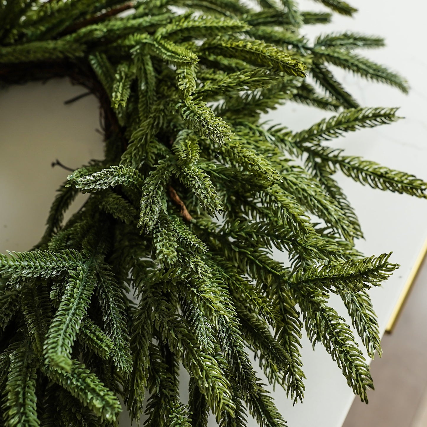 Real Touch Blissful Norfolk Pine Wreath | Small