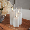 Glass Flameless White Candles