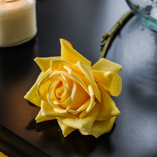 Real Touch Duchess Rose Stem | Yellow